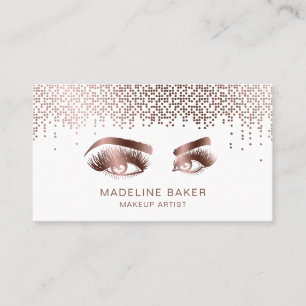 Carte De Visite Maquillage Artiste Eyebrow Eyes Lashes Rose Gold