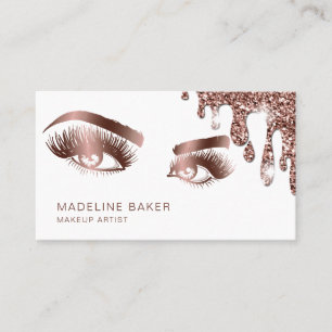 Carte De Visite Maquillage Artiste Eyebrow Eyes Lashes Rose Gold