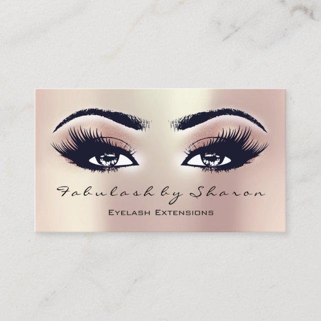 Carte De Visite Maquillage Artiste Eyebrow Lashes Extension Rose P (Devant)