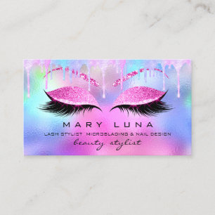 Carte De Visite Maquillage Artiste Eyebrows Lash Holographe Déchet
