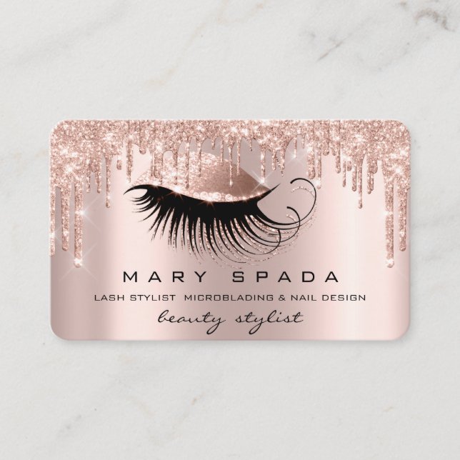 Carte De Visite Maquillage Artiste Eyebrows Lashes Rose Brows (Devant)