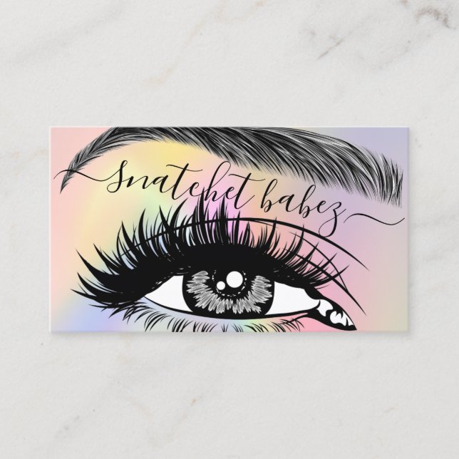Carte De Visite Maquillage Artiste Eyelash Hair Brows QR Code Past (Devant)