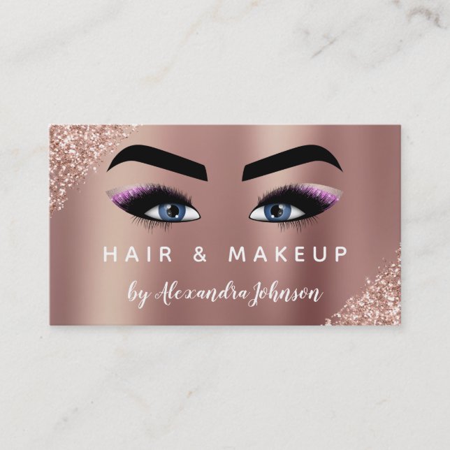Carte De Visite Maquillage Artiste Eyelash Lashes Parties scintill (Devant)