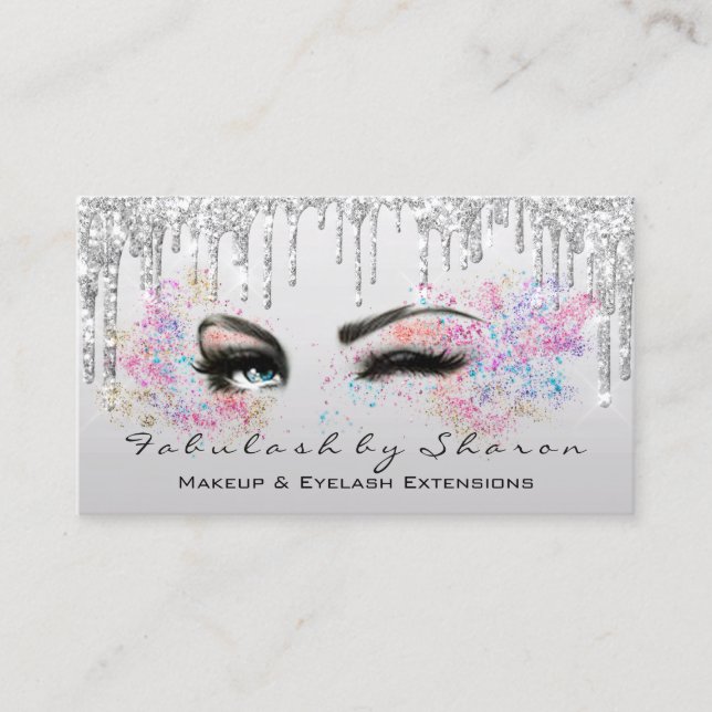 Carte De Visite Maquillage Artiste Eyelash Lashes Parties scintill (Devant)