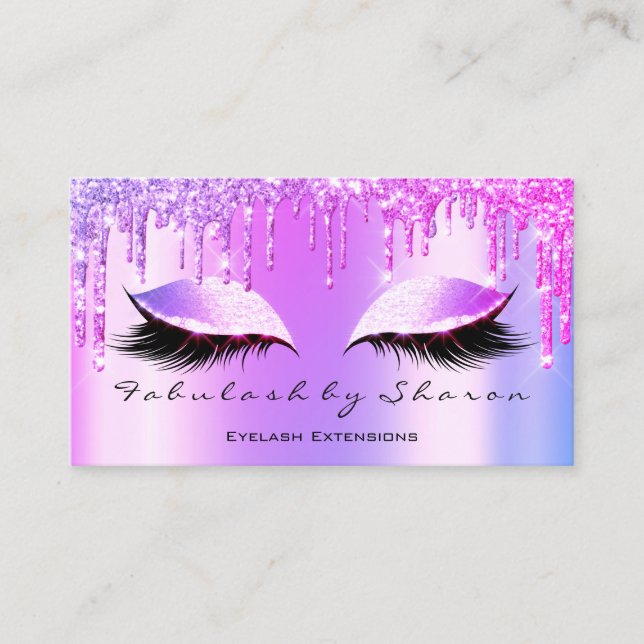 Carte De Visite Maquillage Artiste Eyelash Lashes Parties scintill (Devant)