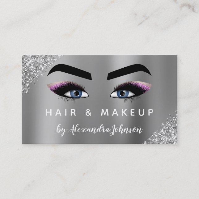Carte De Visite Maquillage Artiste Eyelash Lashes Parties scintill (Devant)