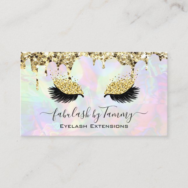 Carte De Visite Maquillage Artiste Eyelash Lashes Parties scintill (Devant)