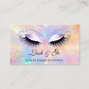 Carte De Visite Maquillage Artiste Eyelashes Brosses Holographe Or