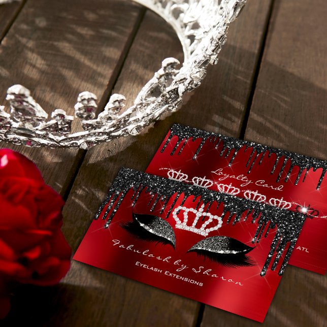 Carte De Visite Maquillage Artiste Eyelashes Extension Black Drive (Makeup Artist Eyelashes Extension Black Drips VIP Business Card)