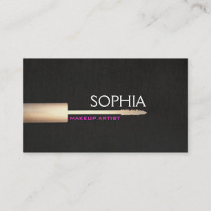 Carte De Visite Maquillage Artiste Gold Mascara Sur Faux Black Lin
