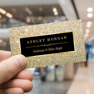 Carte De Visite Maquillage Artiste Hair Styliste Funky Gold Partie