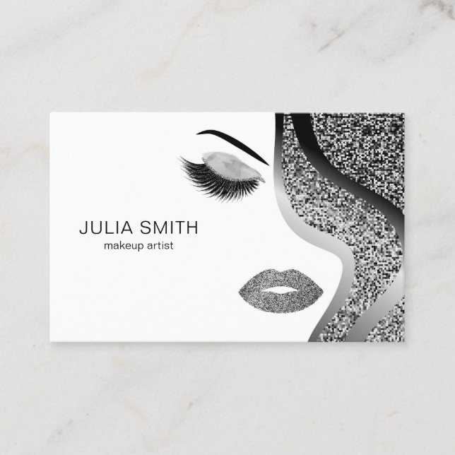 Carte De Visite Maquillage Artiste Hair Styliste Parties scintilla (Devant)