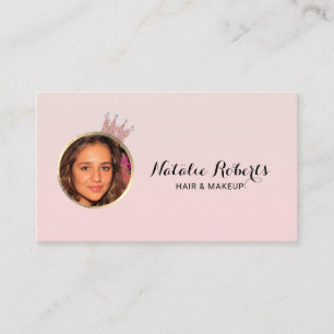 Carte De Visite Maquillage Artiste Hair Styliste Pastel Pink Queen