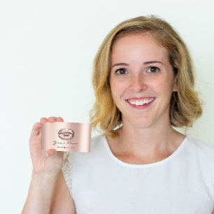 Carte De Visite Maquillage Artiste Kiss Lips Rose Rose Beauté Chir