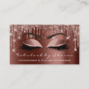 Carte De Visite Maquillage Artiste Lash Confetti Rose Brown Drives