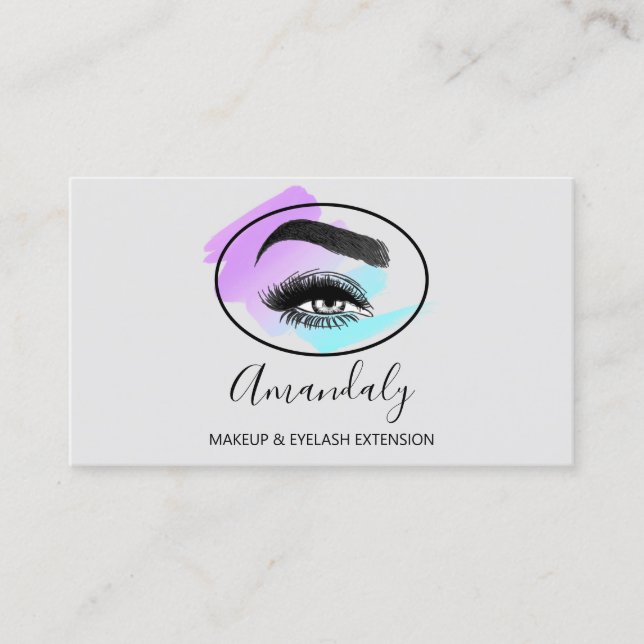 Carte De Visite Maquillage Artiste Lash Friseur Logo QR CODE Cadre (Devant)