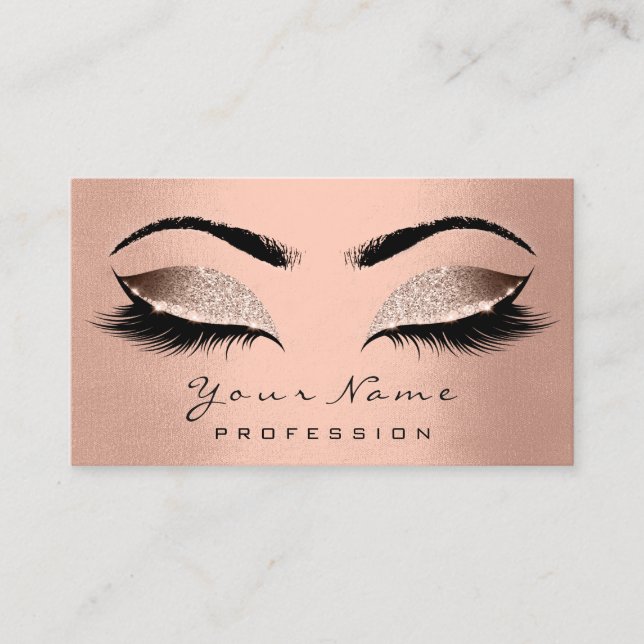 Carte De Visite Maquillage Artiste Lashes Brown Parties scintillan (Devant)