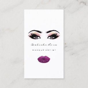 Carte De Visite Maquillage Artiste Lashes Parties scintillant Lèvr