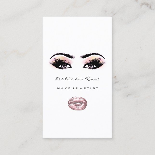 Carte De Visite Maquillage Artiste Lashes Parties scintillant Lèvr (Devant)