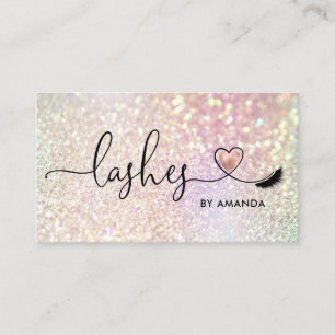 Carte De Visite Maquillage Artiste Lashes Parties scintillant rose