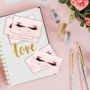 Carte De Visite Maquillage Artiste Lashes Parties scintillant Rose