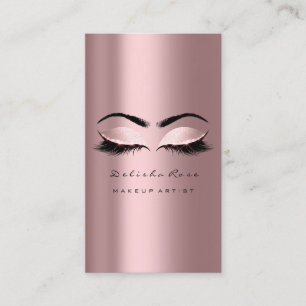 Carte De Visite Maquillage Artiste Lashes Parties scintillant rose