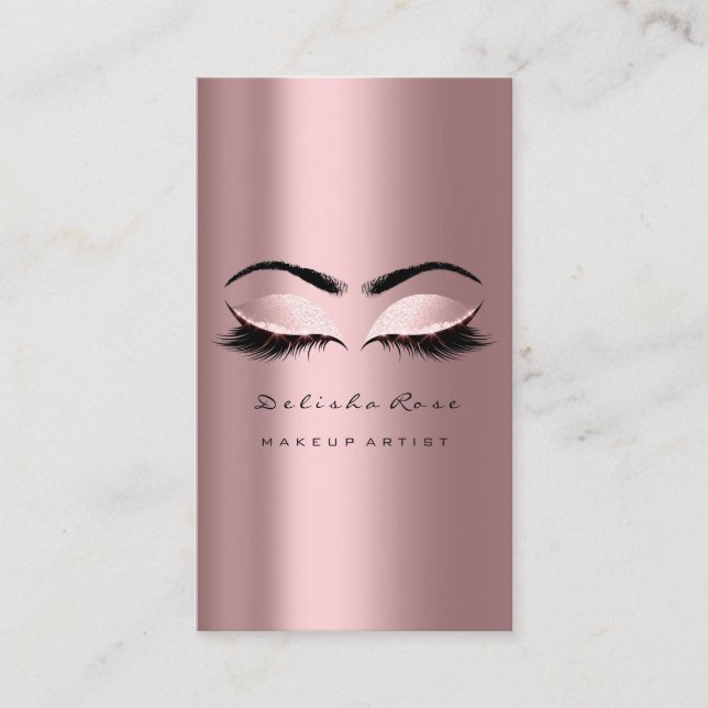 Carte De Visite Maquillage Artiste Lashes Parties scintillant rose (Devant)