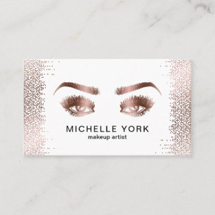 Carte De Visite Maquillage Artiste Lashes Rose Gold Eyes Brows