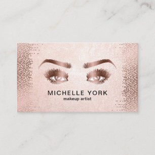 Carte De Visite Maquillage Artiste Lashes Rose Gold Eyes Brows