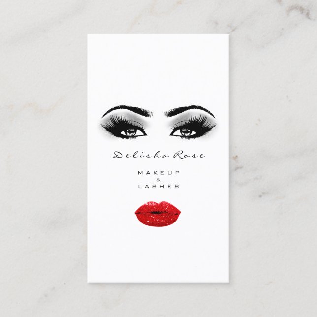 Carte De Visite Maquillage Artiste Lashes Smoky Grey Rouge Lèvres  (Devant)