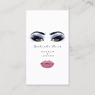 Carte De Visite Maquillage Artiste Lashes Smoy Blue Rose Lèvres Ki
