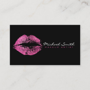 Carte De Visite Maquillage Artiste Lèvres roses