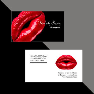 Carte De Visite Maquillage Artiste Lèvres rouges