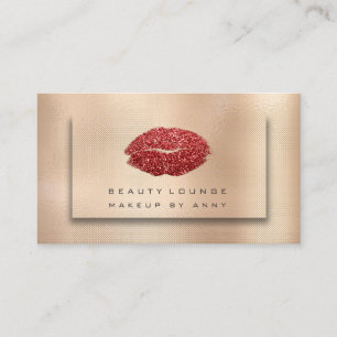 Carte De Visite Maquillage Artiste Lips Bronze Rose Gold Kiss Part