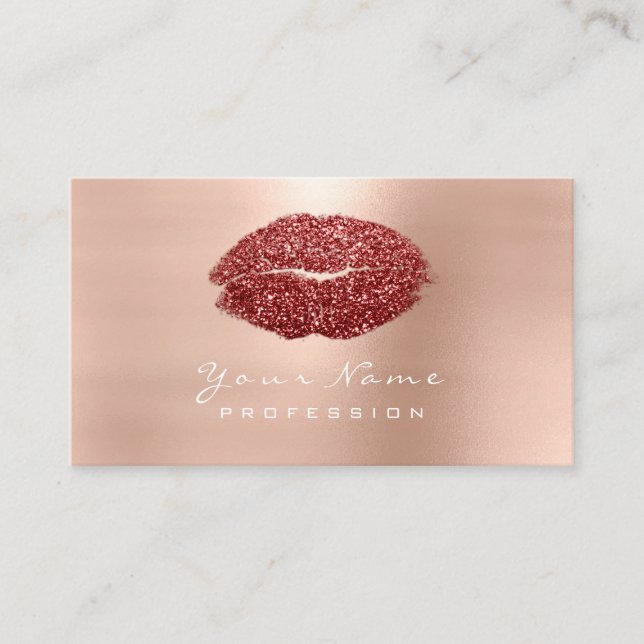 Carte De Visite Maquillage Artiste Lips Poudre Rouge Lipstick Part (Devant)