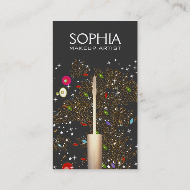 Carte De Visite Maquillage Artiste Logo Mascara Motif artistique (Devant)