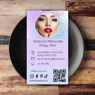 Carte De Visite maquillage artiste médias sociaux photo qr code vi