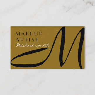 Carte De Visite Maquillage Artiste Monogramme élégant Drab moderne