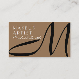Carte De Visite Maquillage Artiste Monogramme élégant Moderne