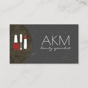 Carte De Visite Maquillage Artiste Monogramme Sophistiqué