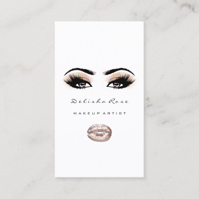 Carte De Visite Maquillage Artiste Oeil Lashes Parties scintillant (Devant)