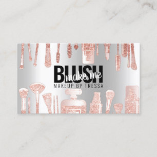 Carte De Visite Maquillage Artiste Parties scintillant Rose + Glac