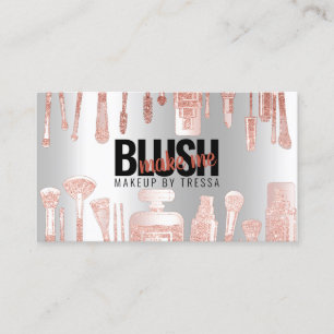 Carte De Visite Maquillage Artiste Parties scintillant Rose + Glac