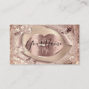 Carte De Visite Maquillage Artiste Rose Gold Kiss Lips Parties sci