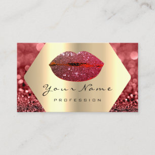 Carte De Visite Maquillage Artiste Rouge Kiss LIPS Rose Glam