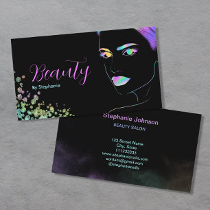 Carte De Visite Maquillage Artiste Salon de Beauté Parties scintil