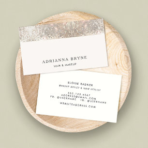 Carte De Visite Maquillage Artiste Salon de Beauté Séquin Argent