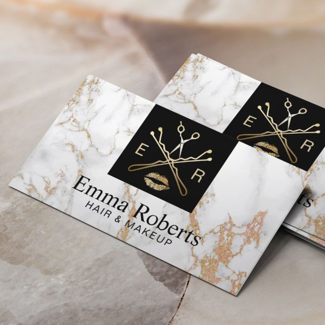 Carte De Visite Maquillage Artiste Salon de Coiffure Beauté Logo M (Créateur téléchargé)