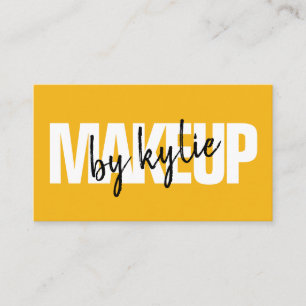 Carte De Visite Maquillage artiste signature en gras script jaune