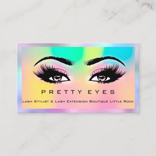 Carte De Visite Maquillage Artiste sourcils Lash rose Holographe a (Devant)